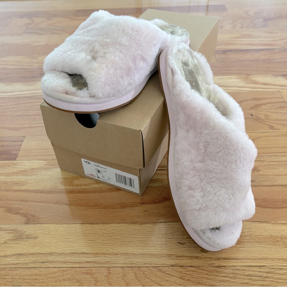 UGG ANNIA PEEP TOE SLIPPERS